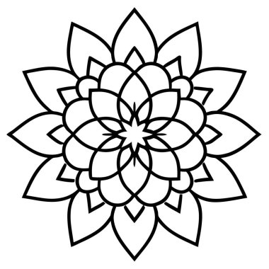 Mandala taslağı. el çizimi süs.