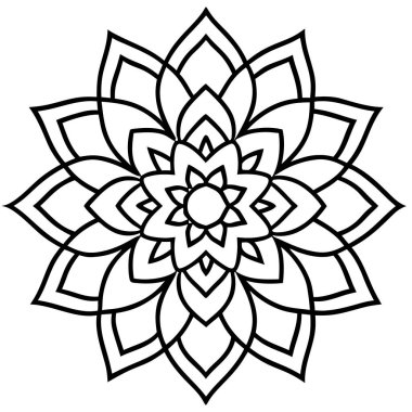 Mandala taslağı. el çizimi süs.