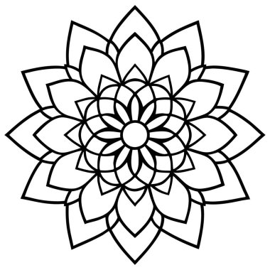 Mandala taslağı. el çizimi süs.