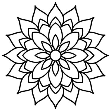 mandala çiçek dekoratif ikon vektör illüstrasyon tasarımı