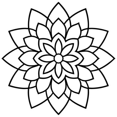 Beyaz arka plan üzerinde izole çiçek mandala