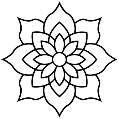 Güzel çiçek mandala ana hatları