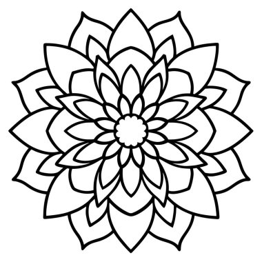 mandala çiçek süsleme simgesi ana hatları biçiminde
