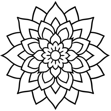 Vektör mandala. siyah ve beyaz