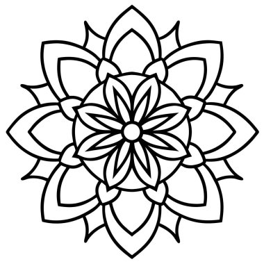Mandala taslağı. Dekoratif element tasarımı. el çizimi.