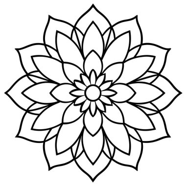 Güzel çiçek mandala dekorasyon şekli