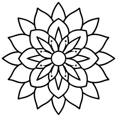 Güzel çiçek mandala dekorasyon şekli