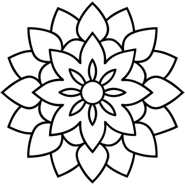 Güzel çiçek mandala dekorasyon şekli