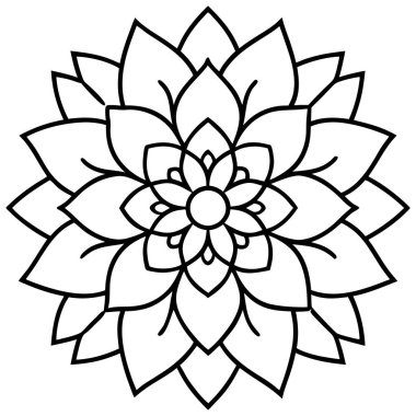 Güzel çiçek mandala dekorasyon şekli