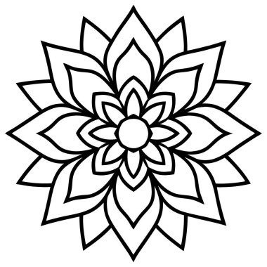 Beyaz arka planda güzel çiçek mandala 'sı. dekoratif öge