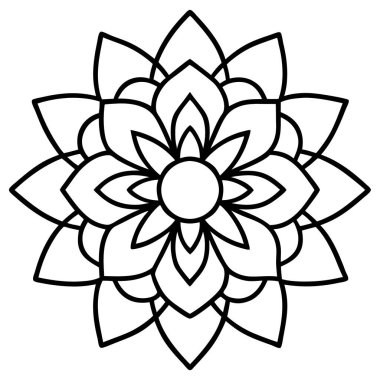 Güzel nilüfer çiçeği mandala çizgi simgesi