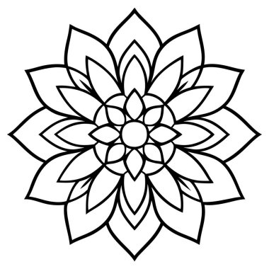 çiçek mandala beyaz arkaplan vektör illüstrasyon tasarımı izole