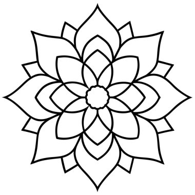 Mandala ikonu. Mandala simge vektörünün özet çizimi