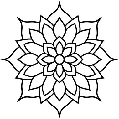 Güzel çiçek mandala izole edilmiş ikon