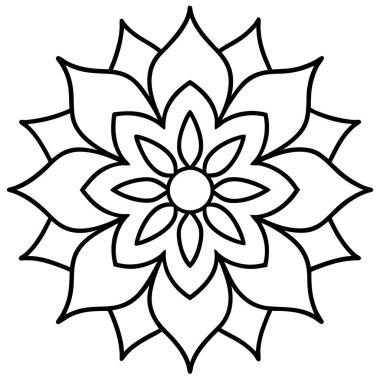 Çiçek şeklinde vektör mandala, doğu desenli..