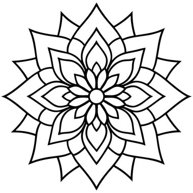 mandala deseni beyaz ve siyah