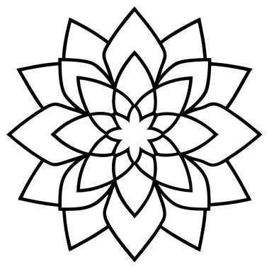 Beyaz arkaplanda çiçek mandala