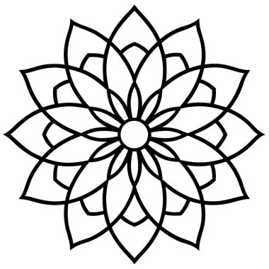 mandala. Siyah yuvarlak desen. el çizimi süs.