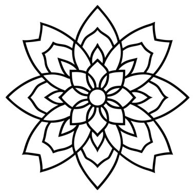 çiçek mandala simgesi, özet biçimi