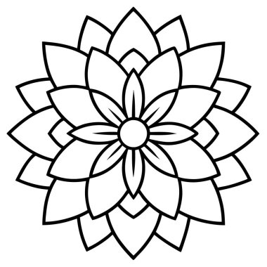 Siyah renkli çiçek mandala