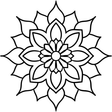 Siyah beyaz mandala süsü. Boyama kitabı ve tasarımı için vektör illüstrasyonu.