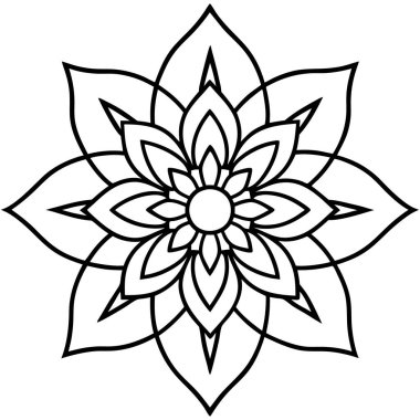 güzel çiçek dekoratif simge vektör çizim tasarım
