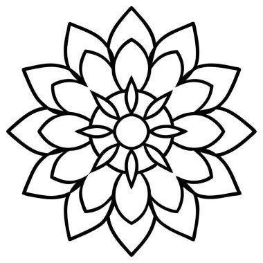 Beyaz arka planda çiçek mandala 'sı. vektör illüstrasyonu