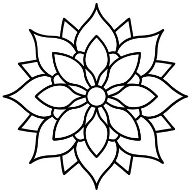 mandala çiçek süsleme vektör çizimi tasarımı
