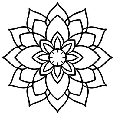 çiçek mandala simgesi, özet biçimi
