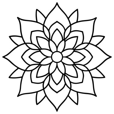 Güzel çiçek mandala 'sının vektör çizimi