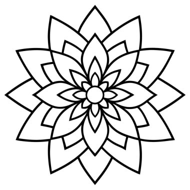 güzel çiçek dekoratif simge vektör çizim tasarım