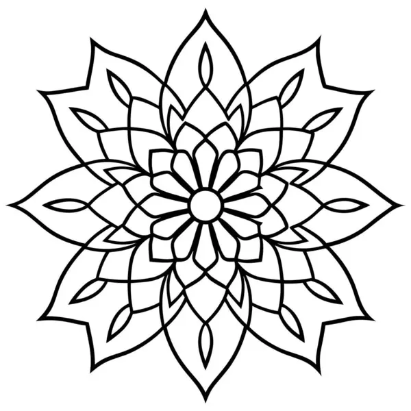 Güzel çiçek deseni. Karalama çiçeği mandala ana hatları