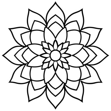 Güzel çiçek mandala 'sının vektör çizimi