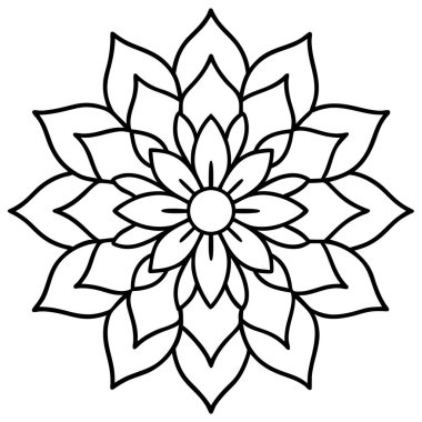 Güzel çiçek mandala 'sının vektör çizimi