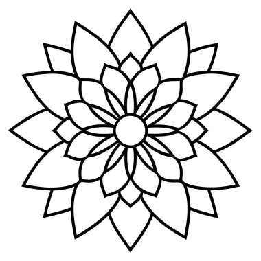 Güzel çiçek mandala 'sının vektör çizimi