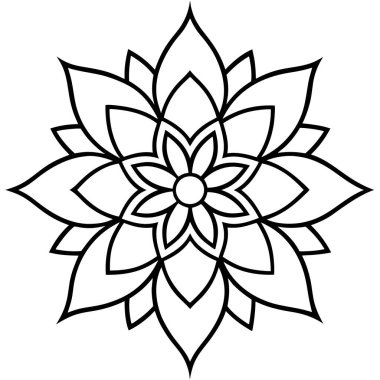 Güzel çiçek mandala 'sının vektör çizimi