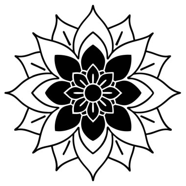 Güzel çiçek mandala 'sının vektör çizimi