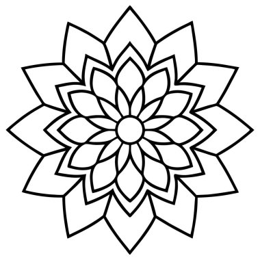 Güzel çiçek mandala 'sının vektör çizimi