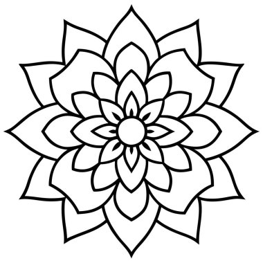 Güzel çiçek mandala 'sının vektör çizimi