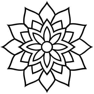 Güzel çiçek mandala 'sının vektör çizimi