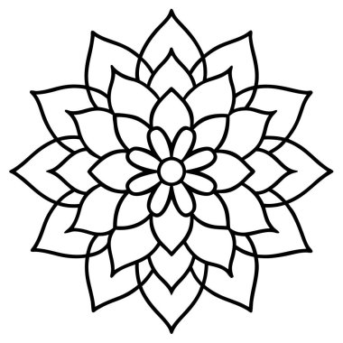 Güzel çiçek mandala 'sının vektör çizimi