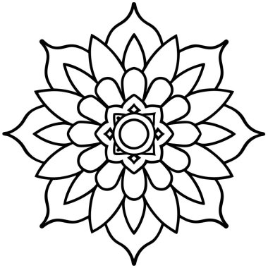 Güzel çiçek mandala 'sının vektör çizimi