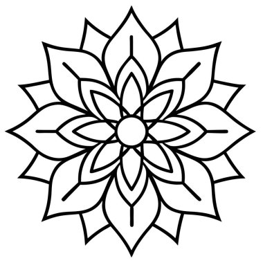 Güzel çiçek mandala 'sının vektör çizimi
