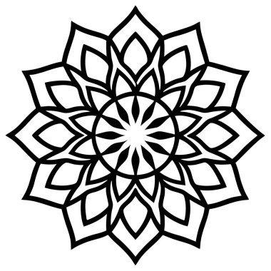 Mandala desen siyah ve beyaz.