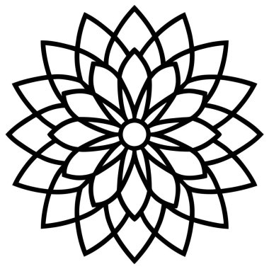 Güzel çiçek mandala süslemesinin vektör çizimi