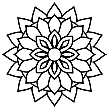 Çiçek mandala. El çizimi vektör çizimi çizimi.