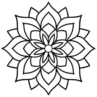Mandala çiçeği. Klasik dekoratif elementler. Doğulu desen, vektör illüstrasyonu