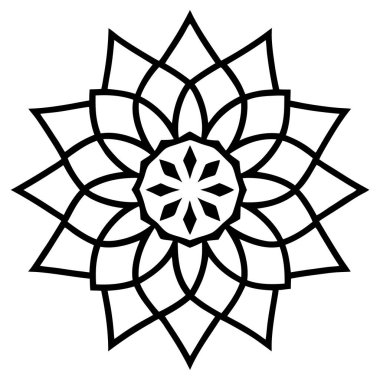 çiçek mandala simgesi, özet biçimi