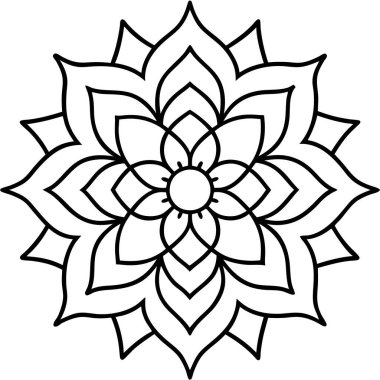 Siyah mandala beyaz üzerine