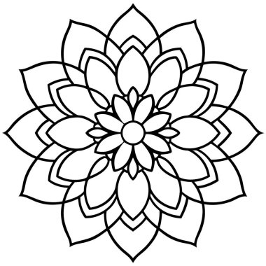 mandala. siyah ve beyaz süs mandala